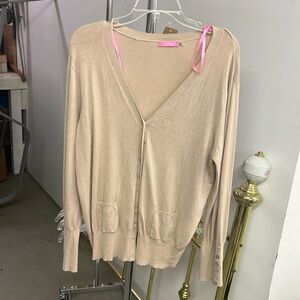 ISAAC MIZRAHI V NECK CARDIGAN